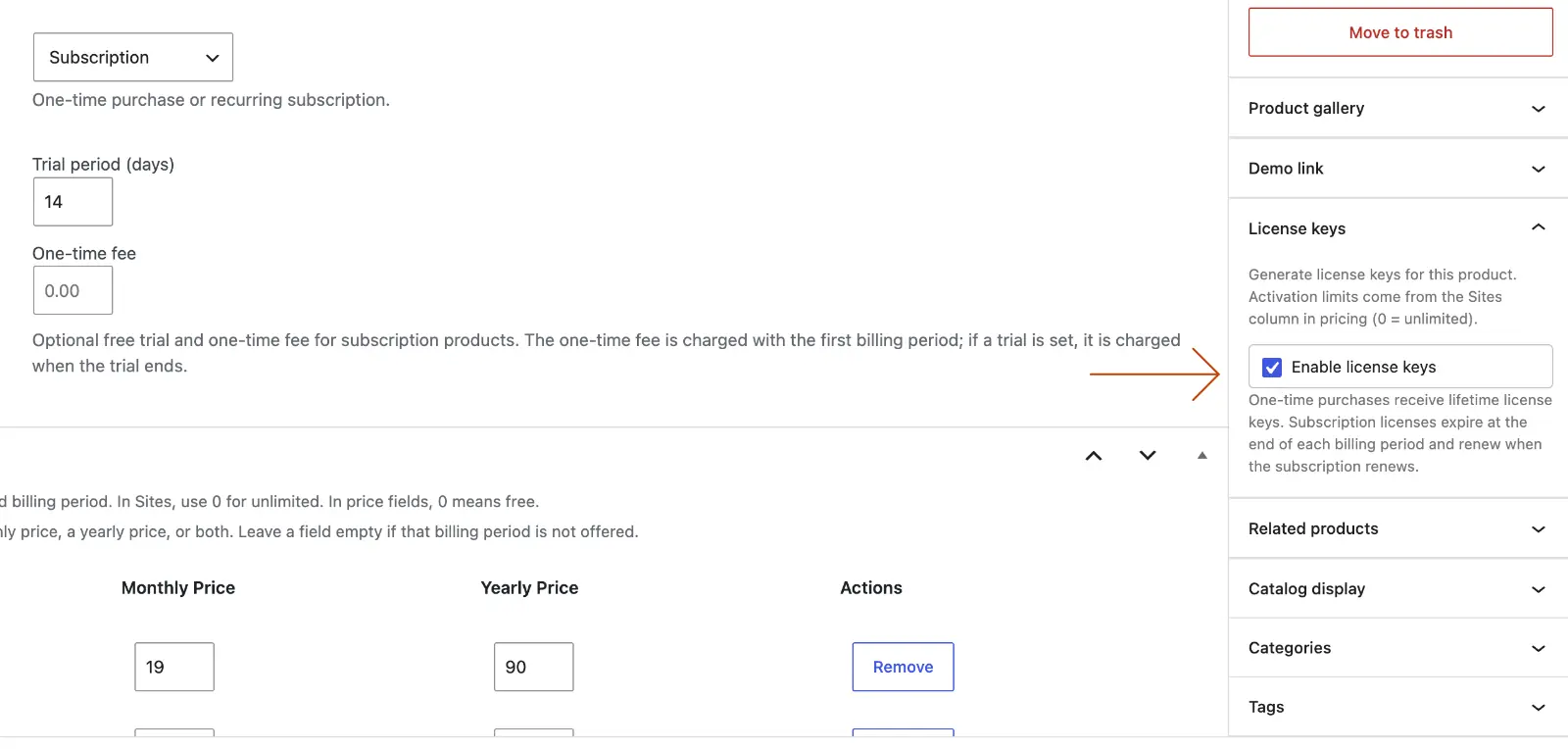 Avenia Digital Products - Enable license keys