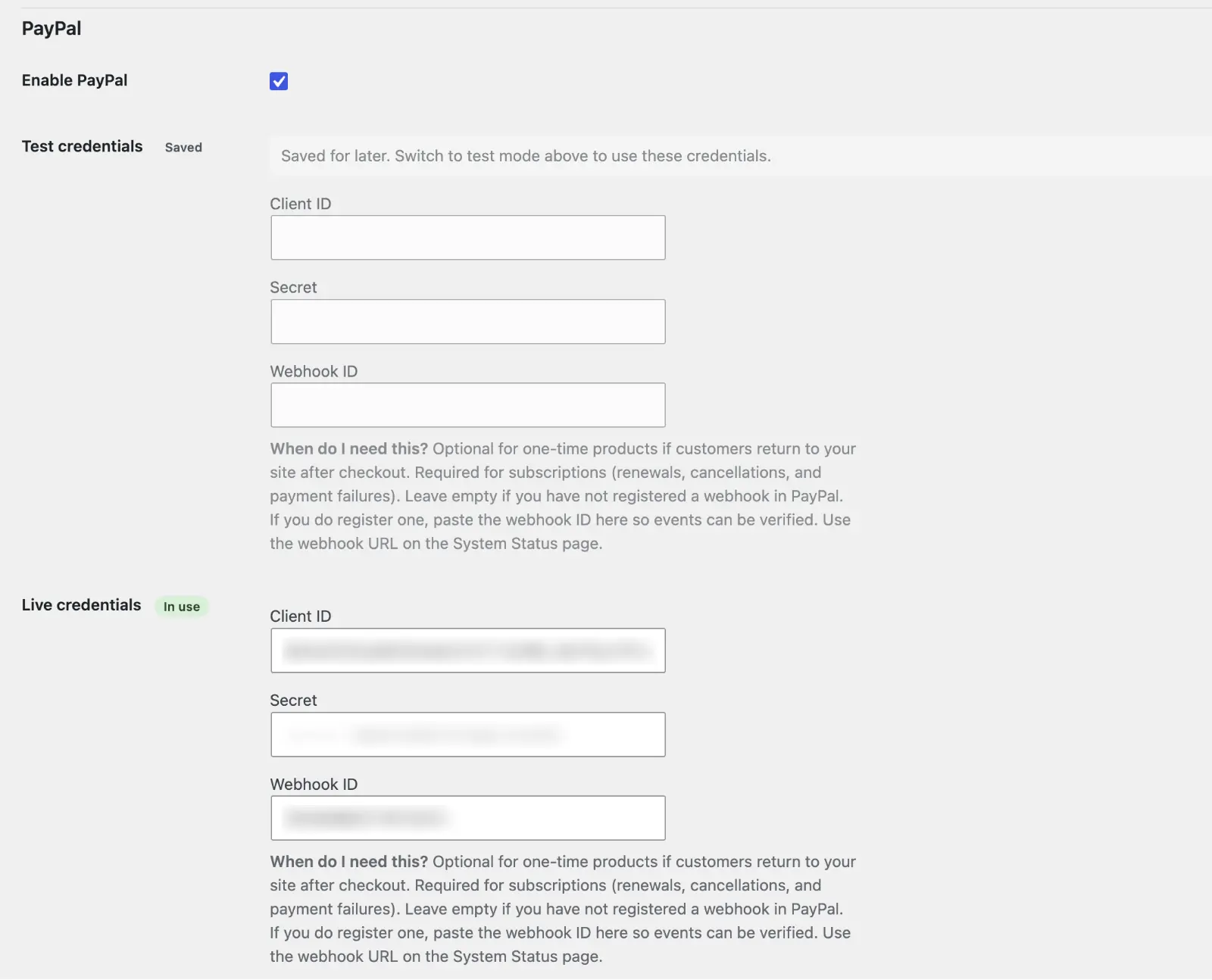 Avenia Digital Products Paypal Settings