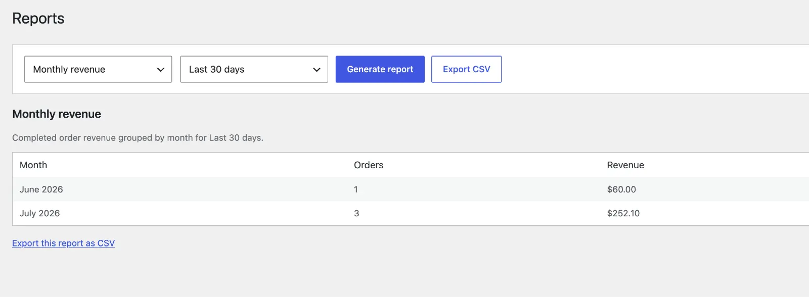 Avenia Digital Products - Generate Reports